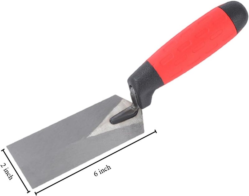 LSGZJZY Masonry steel Margin Trowel, 6 x 2 Inches, High-Hardness Steel Blade, Ergonomic Rubber Handle - Image 2